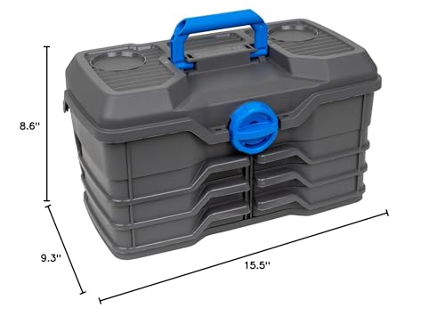 Flambeau Outdoors NextGen 6/0 Tackle Box, 6 Trays, 25-Piece Kit, Dark Gray