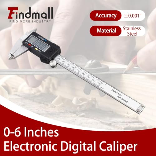 findmall Electronic Digital Caliper with Large LCD Screen 0-6 Inches
