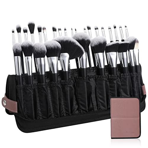DUcare Makeup Brushes Organizer 30pcs Folding Travel Cases Makeup Brushes Stand-up Cosmetic Bag Artist Storage (only bag)