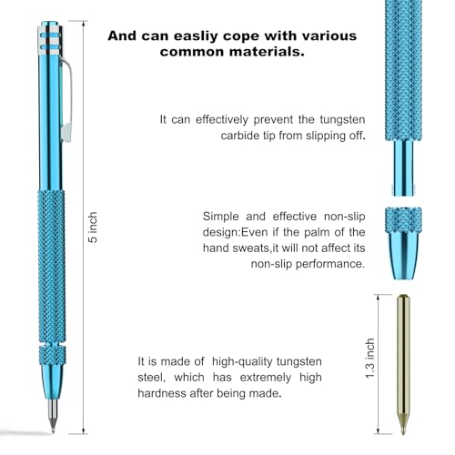 Glieskir 4-Pack Tungsten Carbide Scriber Set with Magnet, Ruler and 21 Tips - color: Color-light-