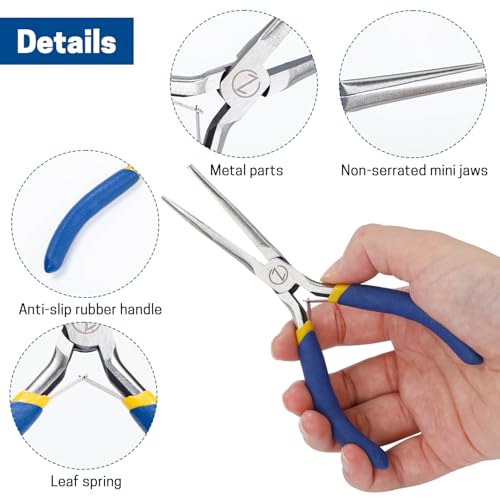 VISEMAN 6" Mini Needle Nose Pliers with Comfort Handles, Long Nose Pliers - style: Straight