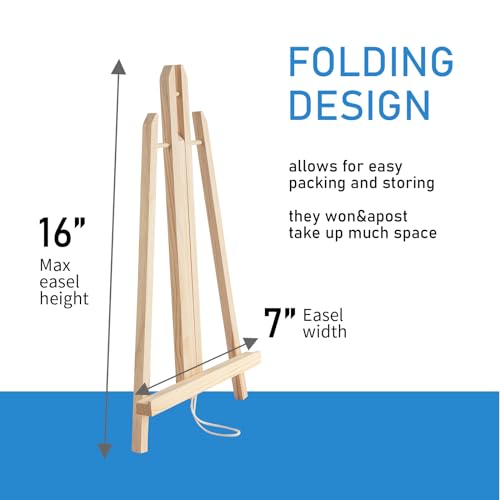 Falling in Art 16 Inch Tabletop Display Wood Easel Stand,4 Pack - style: 16"- 4p