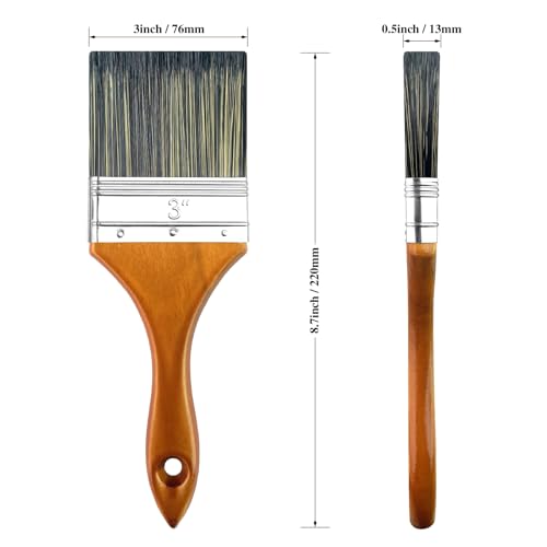 Great Andrew Paint Brush 3-inch, Wood Handle - size: 1 PC, 3 Inch