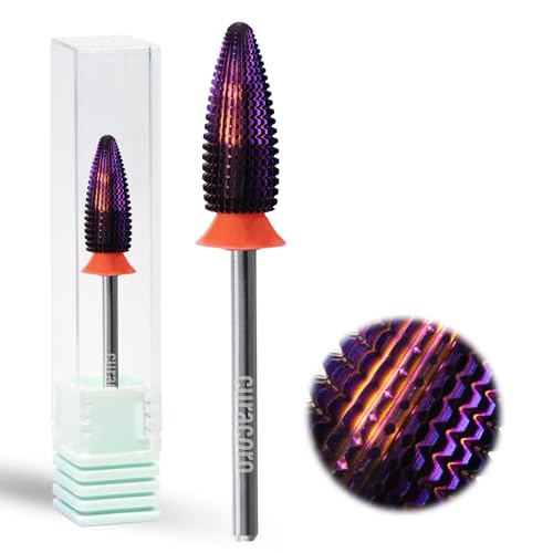Curacoro Nail Drill Bits 3/32'' Typhoon Bits, 2 Way, Carbide Bit (Fine) - color: Galaxy - Typhoon Bit, size: Fine
