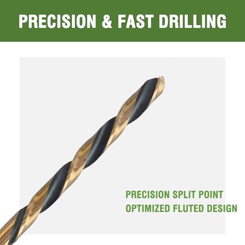 5/32 x 8 Inch Extra Long Drill Bits (3 Pack), Aircraft Drill Bit Black and Gold M2 HSS for Wood, Plastic, Thin Metal Sheet - size: 5/32 in