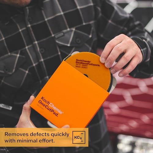 KOCHCHEMIE - One Cut Pad V2 - Medium Abrasive Pad for Removing Moderate Weathering & Scratches; Long-Lasting Compression Hardness; Contours Easily (126mm x 23mm) - size: 126mm