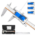 Digital Caliper, Rechargeable Digital Calipers with Backlight LCD & Auto-Off, Stainless Steel Measuring Tool, Inch/MM/Fraction Conversion for 3D Printing DIY Woodworking 6 Inch - size: 6-IN