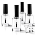 4 Pcs 15ml Empty Nail Polish Bottles with Brush, Mixing Balls & Funnel