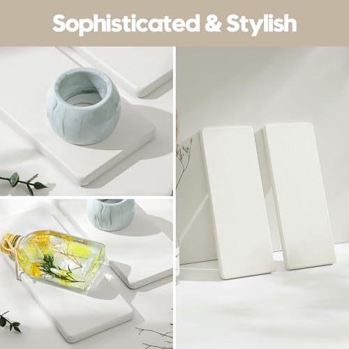 2PCS 7"x3.5" Water Absorbing Bathroom Sink Vanity Trays, Diatomite Stone Quick Drying Mat for Kitchen Counter, Dish Rack Dispenser Sponge Holder Caddy Organizer, White, 7"x3.5" - color: 2 Pack - White, size: 7" x 3.5"