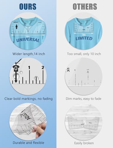 Vowlove T-Shirt Ruler for Precise Vinyl Alignment, Heat Press Guide Tool - color: 01 Black