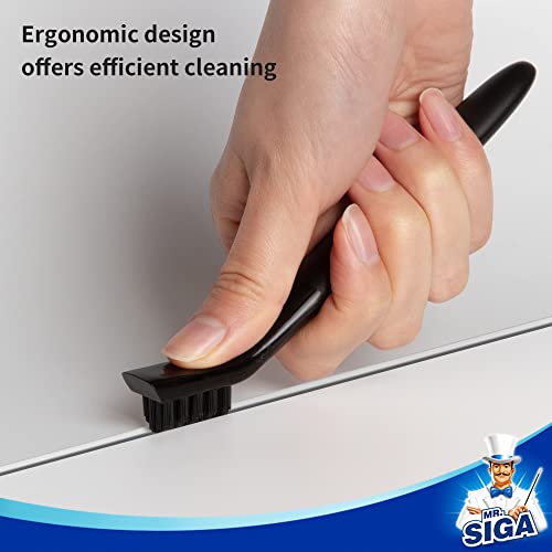 MR.SIGA Grout Cleaner Brush Set, Detail Cleaning Brush Set for Tiles, Sinks, Drains, Grout Brush for Edge, Crevice Cleaning (Pack of 2) - size: 6.2 x 0.7 x 0.8 inch (Pack of 2)