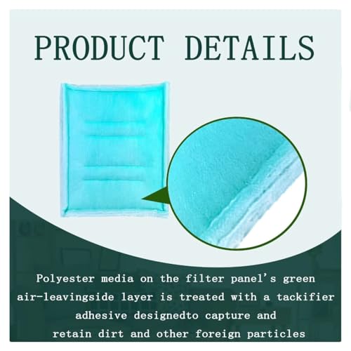 AUC Paint Booth Tacky Intake Filter 20" x 48" (10/case),Internal Wire Frame - size: 20" x 48" (10/case)