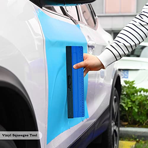 NEWISHTOOL 11.8" Felt Squeegee for Vinyl 29.8cm Big Size Ruler Squeegee Kit - color: Blue, size: 29cm
