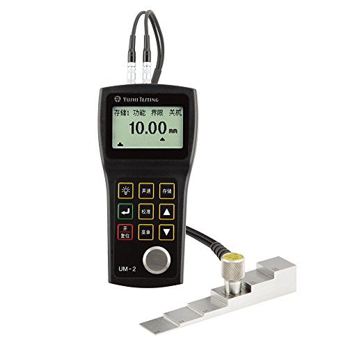 YUSHI UM2 Series UM-2 Handheld Portable Ultrasonic Thickness Gauge Tester Meter 0.03'' to 12'' / PT-08 Probe P-E (pulse-echo), Interchangeable Probe/Transducer Option Available - style: UM-2