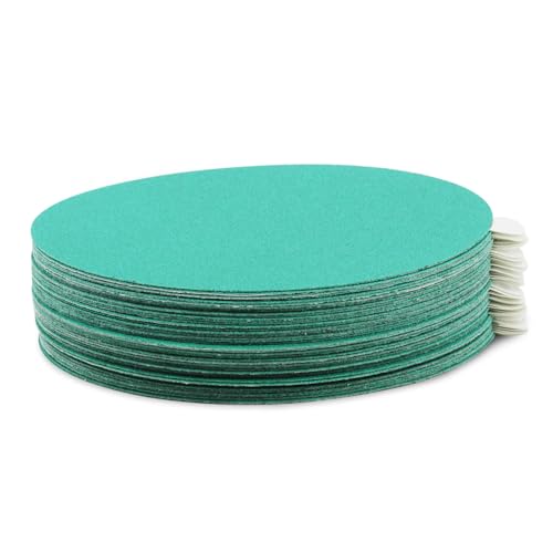 BHA 6 Inch Green Film Sanding Discs, PSA Sticky Back - 320 Grit - 50 Pack - style: 320 Grit