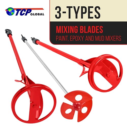 TCP Global Paint Mixer Attachment, Set of 3, 14" Drill Paddle Mixer