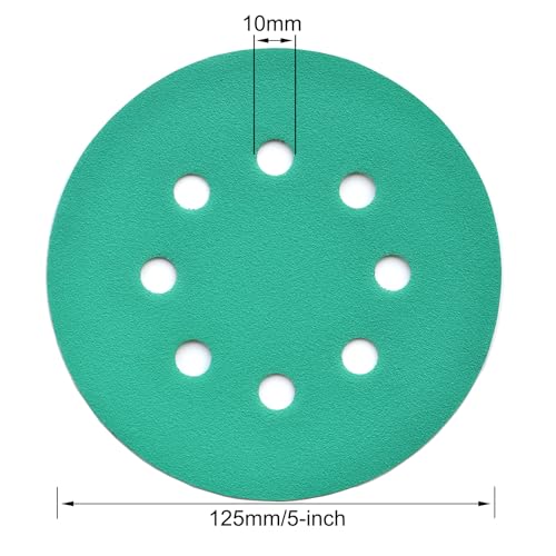 5-Inch 8-Hole Wet Dry Sanding Discs 220 Grit Sandpaper, 50-Pack