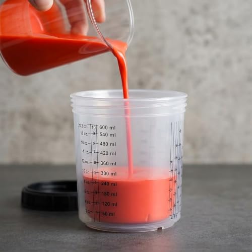 25Pcs 20oz(600ml) Disposable Paint Cups for HVLP/LVLP Automotive Spray Gun - color: 600ML & 25PCS