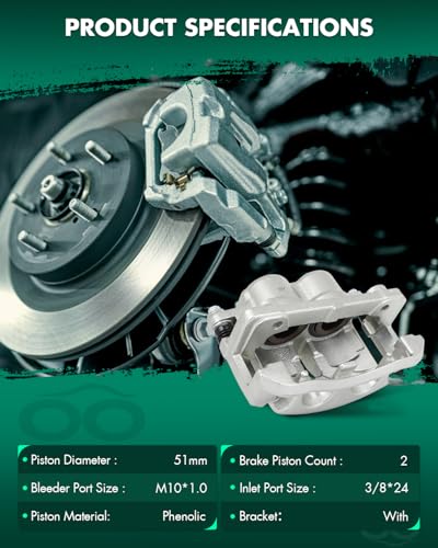 SCITOO 18B4861 Front Left Disc Brake Caliper Assembly w/Bracket For Ford - size: Front Driver[18B4861]
