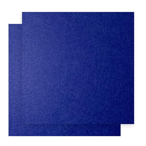 12" x 12" Felt Fabric Sheets for Crafts, Squares Felt Fabric Sheets, 1mm Thick, Non-Woven Felt Paper for DIY Sewing Craft, 2pcs (Dark Blue) - color: Royal Blue