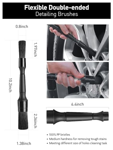 Fantasticlean 6PCS Car Wheel Brush Kit for Cleaning Tires - size: 6PCS-WDK001