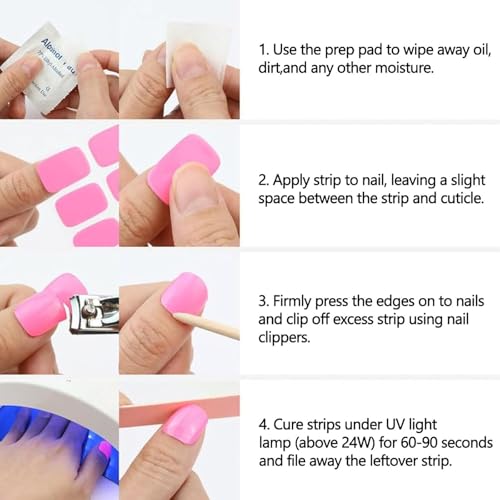 20PCS Nude Glitter Semi Cured Gel Nail Strips Wraps for Women - color: 04-nude
