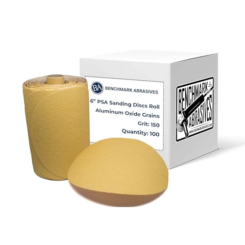 Benchmark Abrasives 6" PSA Gold Sanding Discs, 150 Grit, 100-Count - size: 6 inch, style: 150 Grit