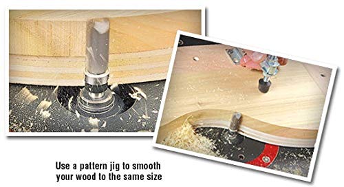 Amana Tool 45550 Flush Trim Router Bit 1-1/8 D x 1 CH x 1/2 SHK Bearing - size: 1-1/8 Dia x 1" 2 Sh