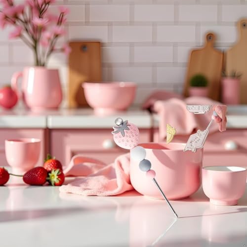 Pink Professional Pastry Scriber Needle,Cookie Biscuit Scriber Needle Strawberry Sugarcraft Needle Sugar Stir Tool For Professional Pastries Bakeware Sculpting and Modeling Tools Decorating Tools