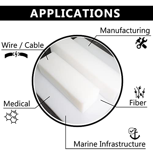 UHMW Tapping Block Polyethylene Rectangular Solid (White, 3/4 * 4 * 12 in) - color: White, size: 3/4*4*12in