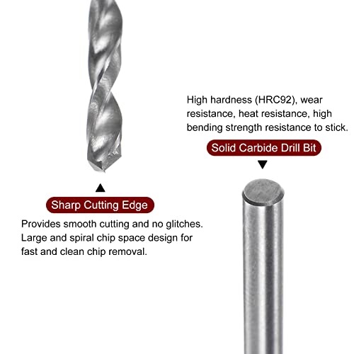 HARFINGTON Solid Carbide Drill Bit 2.45mm C3/K10 Tungsten Carbide Precision - size: 2.45mm