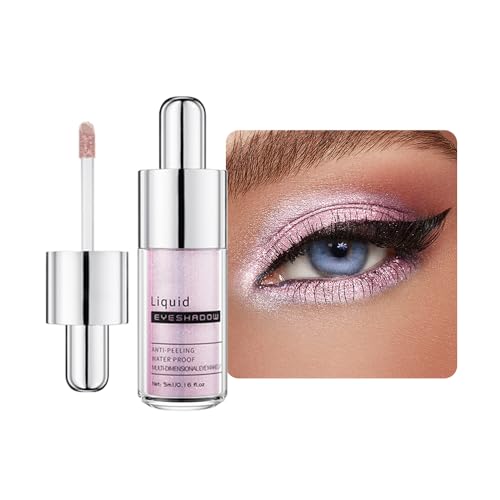 Cherry Pink Brown Shimmer Liquid Metallic Eyeshadow, Everyday Cool Toned Eye Shadow Makeup for Older Women, Multi-Dimensional Finish For Green Blue Eyes, Mini Travel Size, Vegan & Cruelty-Free 09# - color: J-#09