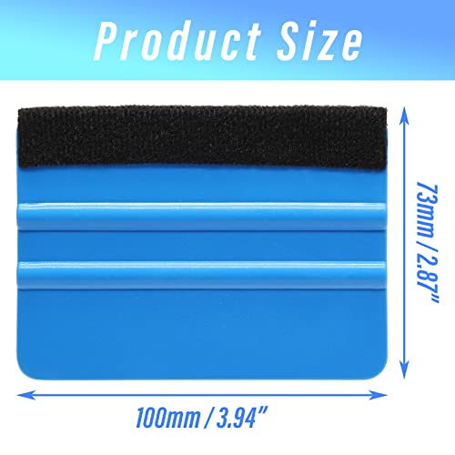 Bonsicoky 4Pcs Plastic Felt Edge Squeegee Tool, 4 Inch, 2 Blue & 2 Red - color: 2pcs Blue+2pcs Red