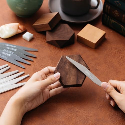 Honoson 20 Pcs Sanding Sticks Model, Low and High Grits, Double Angle Shape - style: Double Angle Shape