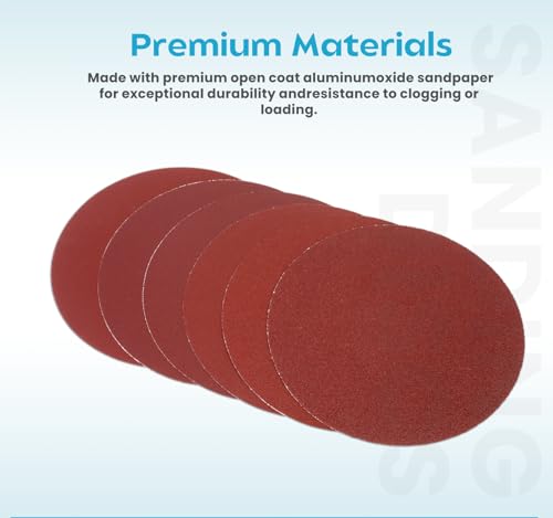 PSA Sanding Discs 8 Inch 30 PCS 60 100 150 180 240 400 Grit Aluminum Oxide Self Stick Adhesive Sanding Discs for Random Orbital Sander and Belt Disc Sander - style: 8 inch