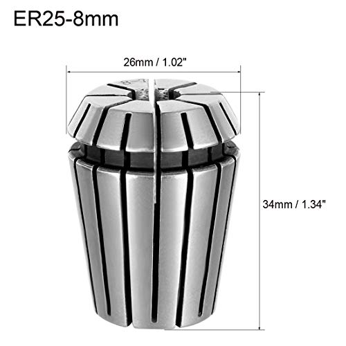 uxcell ER25 8mm Spring Collet Chuck for CNC Engraving Machine Lathe - size: 8mm