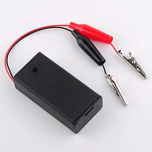 3V Battery Holder with Alligator Clip, 2 X 1.5V AA Battery Case with ON/Off Switch