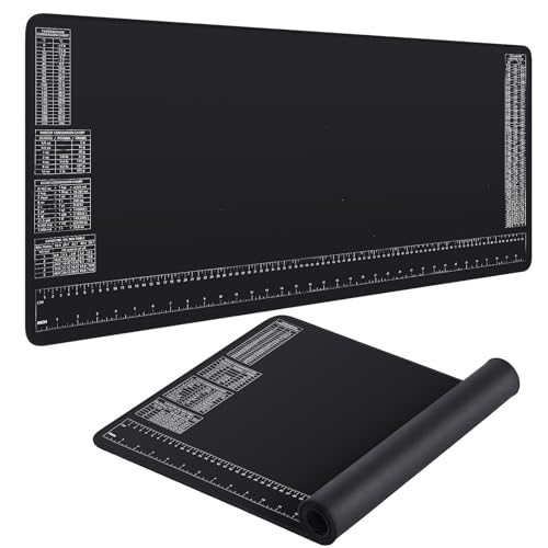 Drydiet 2 Pcs Neoprene Mat for Workbench with Ruler and Reference Charts