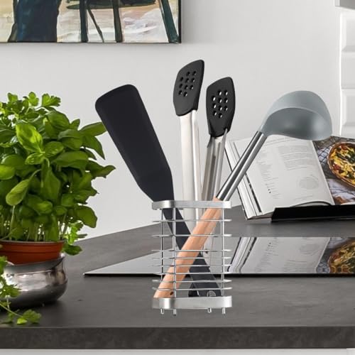 Utensil Holder, Silverware Organizer Cutlery Drainer Silver 5.9" - color: Silver, size: Large
