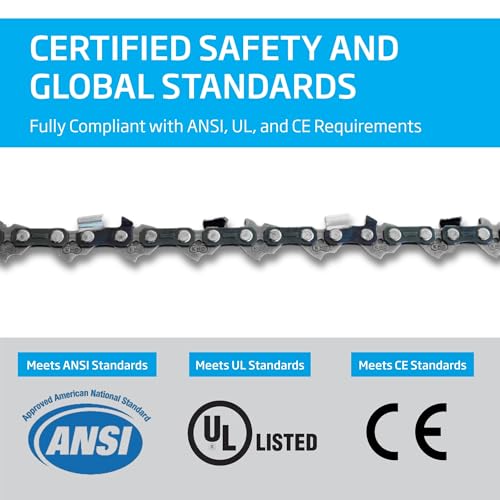 KMC 16 Inch Bar Chainsaw Chain, Semi Chisel Cutters, 55 Drive Links - size: 16" 55 Links / .050" Guage / 3/8" Pitch