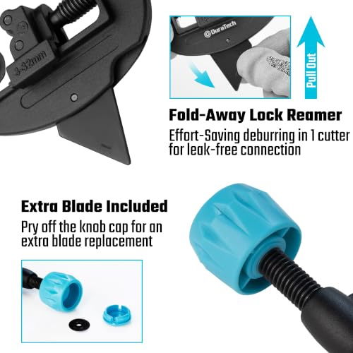 DURATECH Tubing Cutter, Cuts from 1/8" to 1-1/4" Outer Diameter - color: Black
