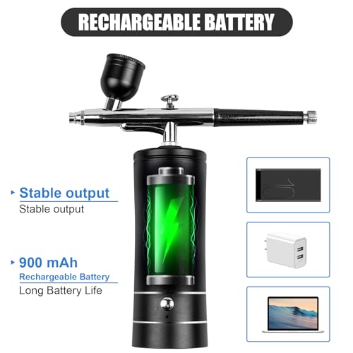 Esakoya Portable Airbrush Kit, Rechargeable Airbrush Kit with Compressor