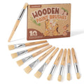 JUPITEARTH Natural Wood Handle Paint Brushes for Kids, 10-Pack