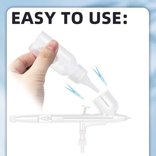 10Pack Airbrush Paint Bottle 30ml with Scale&Mixing Ball Plastic Container - size: 1 Ounces