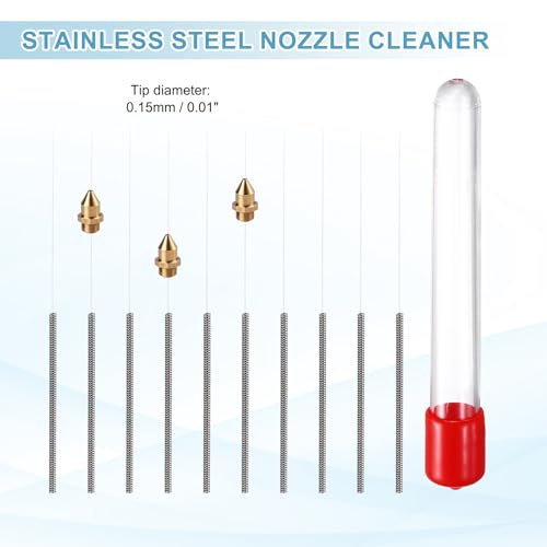 MECCANIXITY 20Pcs 3D Printer Nozzle Cleaning Kit Precision 0.15mm Stainless Steel Cleaner Needles for 3D Printer Clog Removal, Maintenance - size: 0.15mm