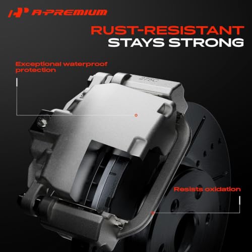 A-Premium Front Left and Right Side Disc Brake Caliper with Bracket - style: Front Driver and Passenger