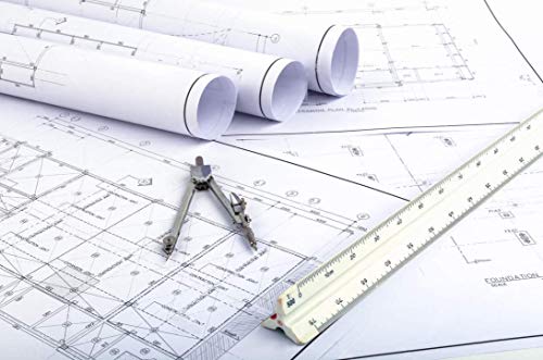 12 Inch Triangular Engineering Scale Ruler 1:100, 1:200, 1:250, 1:300, 1:400, 1:500 by YOSOGO