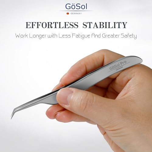 Pro Blackhead Tweezers, Precision Slant Tip for Blackhead Extraction - color: Black Leather Case