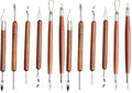 S & E TEACHER'S EDITION 6 Pcs Pottery & Clay Sculpting Tools, Double-Sided, Smooth Wooden Handles. (Pack of 2) - size: 6 PCS (Pack of 2)