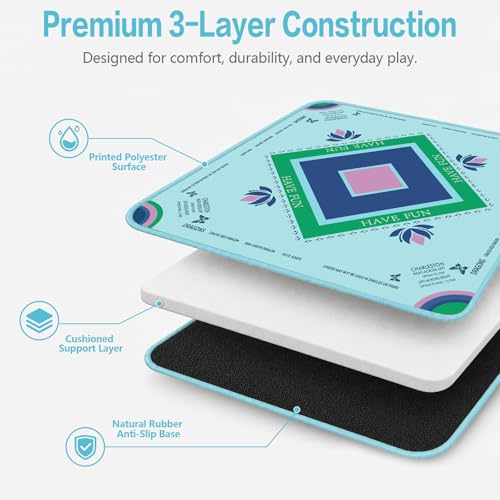 Mahjong Mat Set for American Mahjong, 32.4" x 32.4" - color: Hehua-set-1